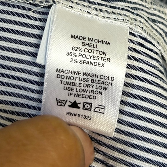 Cece Striped Women’s Size 8 Elegant Blue Tiered Midi Skirt Zip Pull on Old Money - Picture 8 of 10